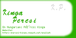 kinga percsi business card